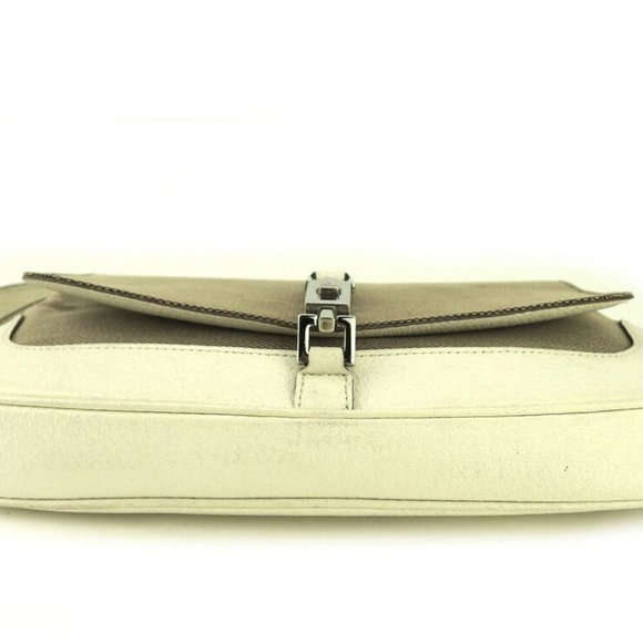GUCCI shoulder bag Jackie bracket beige white canvas �~ leather Auth USED T17101 - Picture 4 of 9